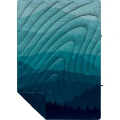 Rumpl Original Puffy Blanket - Printed 1-Person -Outdoor Sports Store TPPB BRF 1BLUE RIDGE FADE OGPUFFY 1P FLATLAY