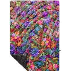 Rumpl Original Puffy Blanket - Printed 1-Person -Outdoor Sports Store TPPB SUC 1 PSYCHEDELIC SUCCULENT OGPUFFY 1P FLATLAY